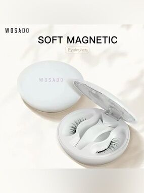 Wosado Soft Magnetic Eyelashes,Reusable,Glue-Free,Waterproof Ice Black